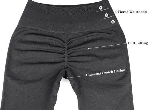 Vista 5 de GILLYA Leggings de levantamiento de glúteos para mujer, pantalones de yoga de cintura alta, sin costuras, leggings de gimnasio para entrenamiento