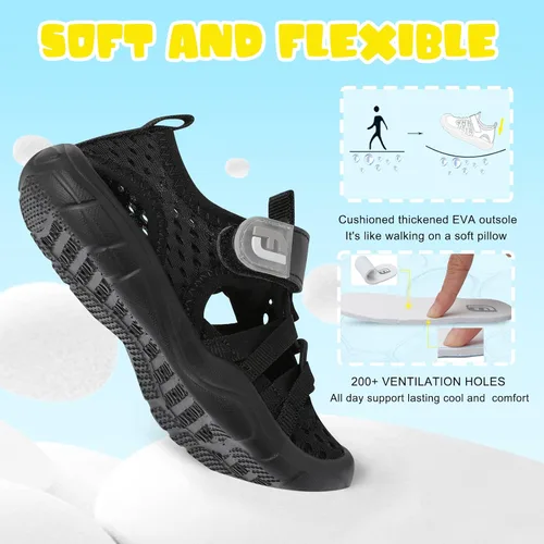 Vista 5 de JOINFREE - Zapatos de agua para niños y niñas, transpirables, de secado rápido, sandalias deportivas para la playa, ligeras, flexibles y para ir