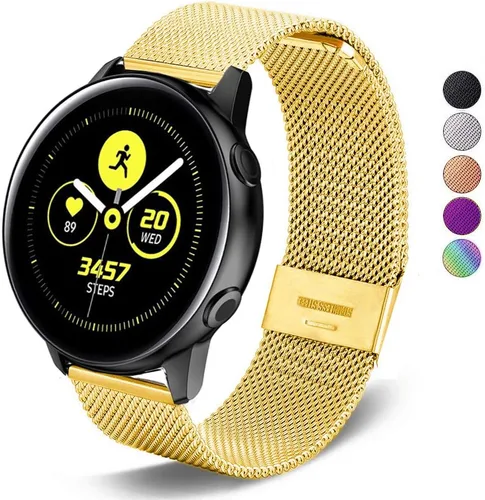 Vista 14 de Correa compatible con Galaxy Watch 4/4 Classic / 5/5 Pro / 6/6 classic / 3 1.614 in / Galaxy Watch 1.654 in / Active 2, correa de repuesto de malla