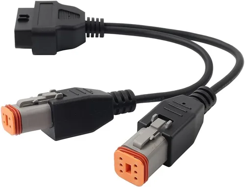 Vista 4 de 4 Pin 6 Pin To OBD2 Diagnostic Cable Adapter Scanner 2in1 Plastic Black Motorbike for Harley for Touring for Softail Dyna