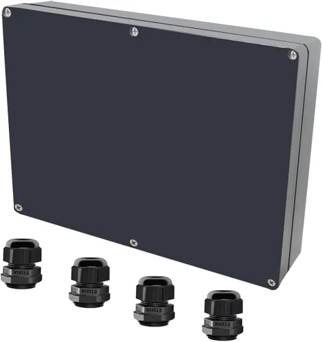 Vista 13 de Caja de Proyecto ABS Cajas Eléctricas Negras IP65 Caja Impermeable para Exteriores Caja de Conexiones Electrónicas Caja de Alimentación con Remates