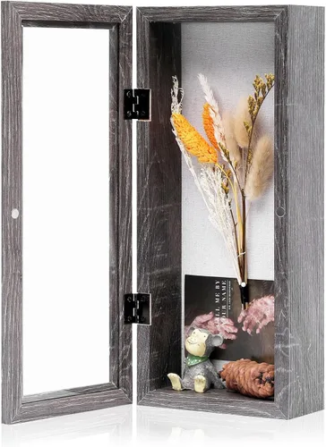 Vista 23 de Muzilife Marco de Fotos Caja de Sombra de 11 x 11 pulgadas - Vitrina Cuadrada de Madera y Vidrio con Interior Profundo de 2.16 pulgadas, Lista