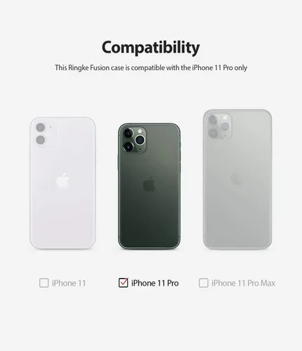 Vista 7 de Ringke Fusion - Funda compatible con iPhone 11 Pro, tecnología de alivio de impactos resistente, bisel elevado, transparente