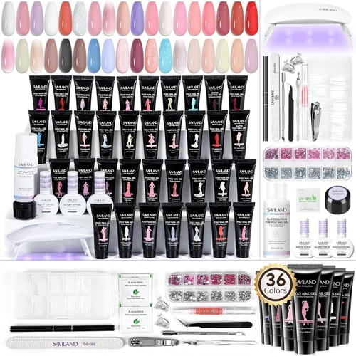 Vista 18 de SAVILAND Hema-Free Poly Gel Kit, 36 Colors, All-in-1 for Beginner DIY Home 36 Colors, 4+ Weeks Wear, Durable Resin, Quick Extension, Smooth