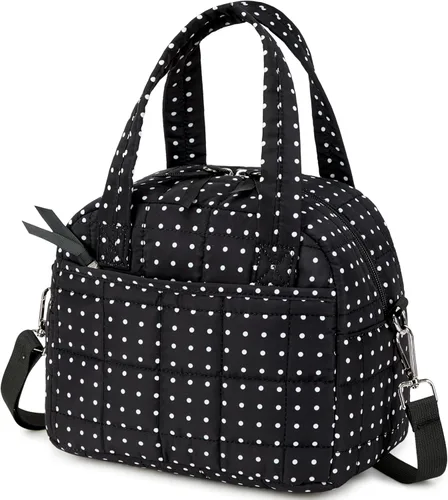 Vista 21 de LEDAOU Lonchera para Mujeres, Bolsa de Almuerzo Acolchada con Relleno Puffer, con Correa Ajustable, Aislada, Reutilizable, para el Trabajo, Escuela