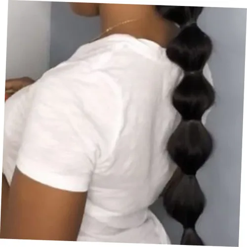 Vista 3 de FOMIYES Peluca de cola de caballo de burbujas, pelucas para mujer, cola de caballo afro, cola de caballo con burbujas, extensión de cola de caballo