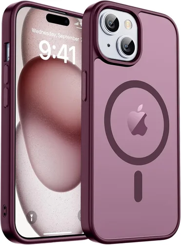 Vista 248 de zapica Funda magnética para iPhone Air, con protector de pantalla de vidrio templado, compatible con MagSafe, translúcida mate, a prueba de golpes