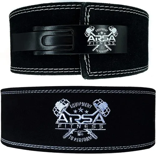 Vista 6 de Arsa Fitness - Cinturón de palanca ajustable para levantamiento de pesas para hombres y mujeres, piel de vaca real para levantamiento de pesas