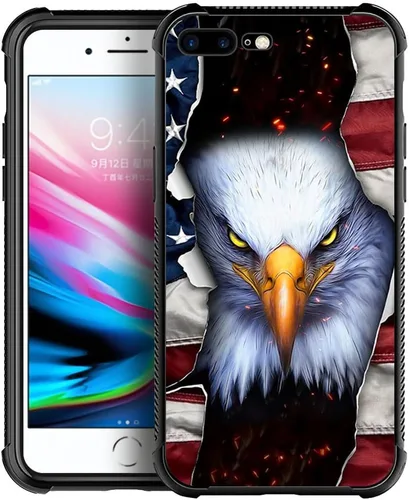 Vista 27 de DJSOK Funda compatible con iPhone 7/8 Plus, diseño con patrón de parachoques trasero, esquinas reforzadas antiarañazos, caver de TPU suave, fundas