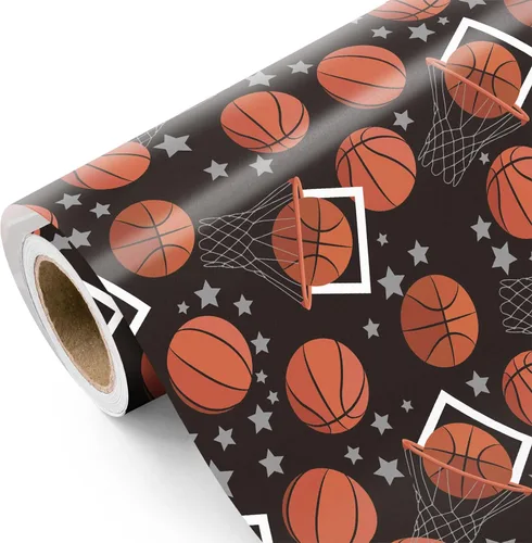 Vista 14 de WRAPAHOLIC Rollo de papel de regalo de béisbol - Rollo mini - 17 pulgadas x 9.8 pies - Papel de regalo deportivo clásico de béisbol, perfecto