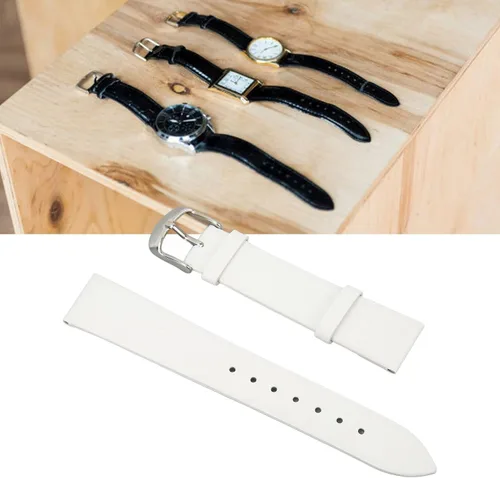 Vista 4 de plplaaoo Correa de reloj, correa de reloj, correa de reloj de cuero impermeable sin olor, accesorio de repuesto universal para reloj, correas