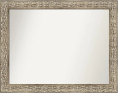 Vista 255 de Amanti Art Espejo de baño plateado para sobre fregadero, 26 x 26 pulgadas, espejo cuadrado de níquel pulido, marco de madera tradicional mediano, se