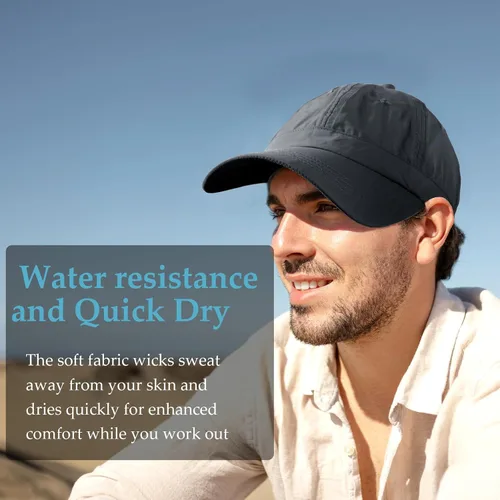 Vista 52 de Gorra de béisbol impermeable para hombre, sombrero de lluvia plegable para correr al aire libre, sombrero de pesca solar