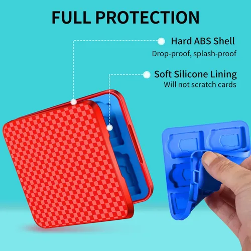 Vista 4 de Switch Game Case Holder - 2 Pack Mini Game Organizer Small Portable Traveler Gift Accessories with 24 Cartridge Slots and 24 Micro SD Card Storage