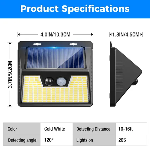 Vista 7 de Peasur Luces solares impermeables para exteriores [12 paquetes/140 LED], 3 modos de iluminación solar con sensor de movimiento para exteriores