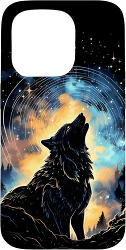 Vista 14 de Howling Wolf Space Galaxy Stars Wolves Animal Case for iPhone 17