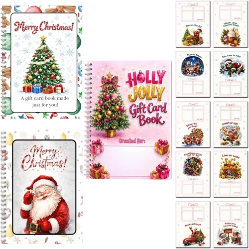 Vista 16 de Christmas Gift Card Book Spiral Bound Holder, 10 Pages，3PCS-A