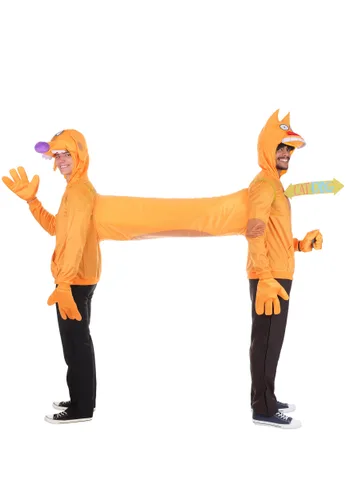 Vista 2 de Disfraz para Adultos de Dos Personas CatDog de Nickelodeon Multicolor