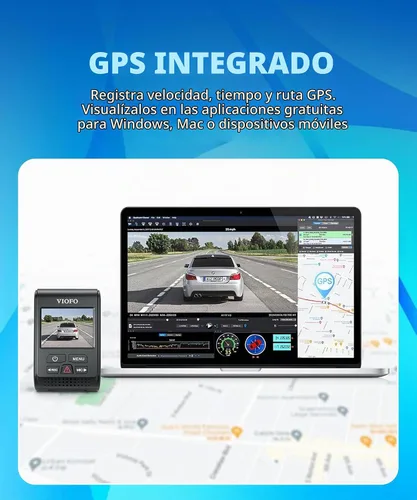 Vista 8 de VIOFO A119 V3 Dash Cam, grabación frontal 2K, GPS, True HDR Car Dashcam