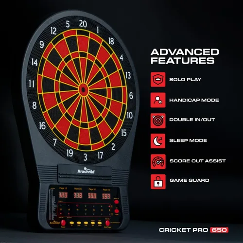Vista 6 de Arachnid Cricket Pro Tournament-Quality Electronic Dartboard up to 40 Games and 315 Variations (Including Popular Cricket Modes)