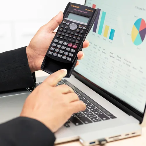 Vista 5 de Flutesan Calculadora científica de ingeniería de 2 líneas, calculadora matemática con función a granel, pantalla grande para estudiantes
