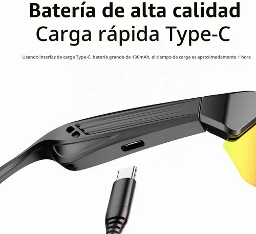 Vista 7 de Gafas inteligentes con protección UV, gafas Bluetooth para hombres, lentes de sol inteligentes para mujeres, música inalámbrica y llamadas Colorido