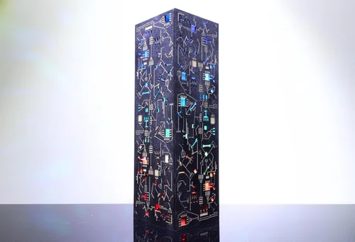Vista 8 de Lámpara de noche estilo cibernético - Lámpara LED de mesa estilo punk de ciencia ficción hecha a mano - Decoración