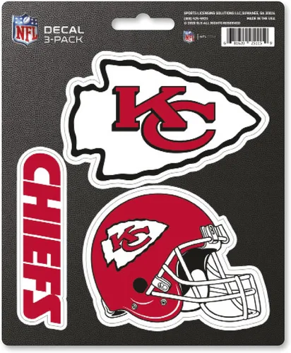 Vista 13 de FANMATS NFL - Juego de calcomanías unisex para adultos de 3 piezas NFL