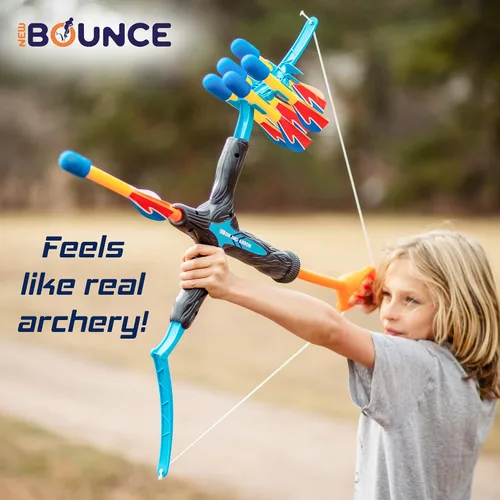 Vista 4 de New Bounce Juego de Arco y Flecha para Niños - Juego de Tiro con Arco para Niños Pequeños - Incluye Póster de Diana - Juguetes Geniales para Niños