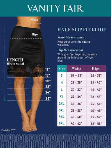 Vista 4 de Vanity Fair - Viso antiestático, de nailon, corto para debajo del vestido, para mujer