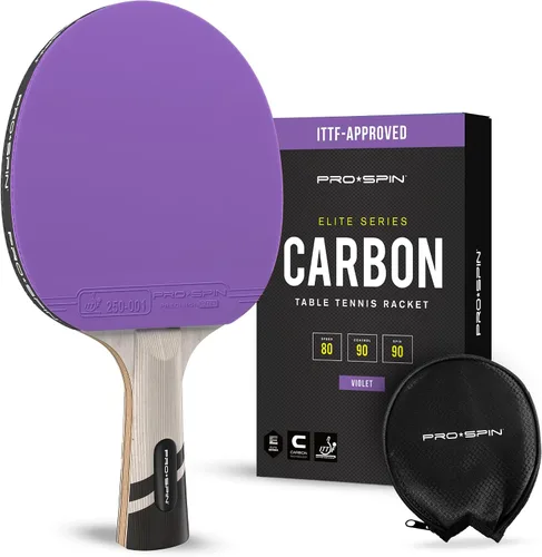 Vista 13 de PRO-SPIN Ping Pong Paddles – ITTF Approved Professional Table Tennis Rackets with Carbon Fiber for Superior Control 7-Ply Blade, Premium Rubber