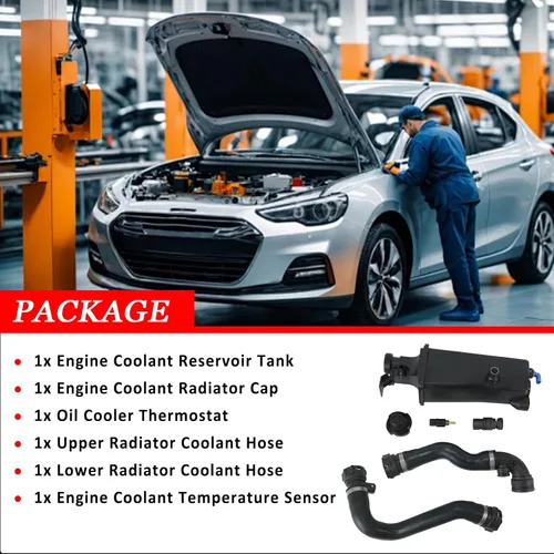 Vista 8 de Kit de depósito de recuperación de desbordamiento de refrigerante de motor de 6 piezas para BMW 1998-2006 E46 316i 318i 320i 320Ci 323i 325i 323Ci