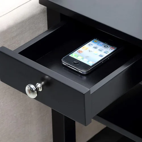 Vista 5 de Convenience Concepts American Heritage Mesa Auxiliar de Cabecera con Cajón de 23.5" - Mesa Clásica de Sala de Estar con Estante de Almacenamiento