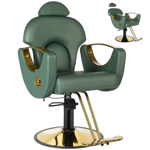 Vista 10 de Silla de peluquero reclinable para estilista Todo negro