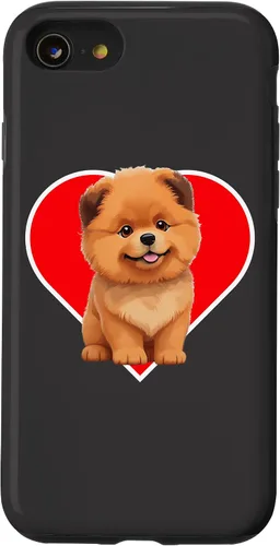Vista 13 de iPhone 15 Cute Happy Chow Puppy Dog Cartoon Dog to Fall in Love Case