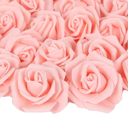 Vista 13 de 100 PCS Rosas de Espuma Azul Bebé Flores Artificiales Flores de Espuma Azul a Granel Sin Tallo Rosas Falsas para Bricolaje Centros de Mesa de Boda