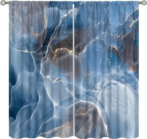 Vista 11 de Cortinas de mármol para dormitorio, arte abstracto moderno de lujo, textura de mármol blanco y negro, tratamiento de ventana para sala de estar