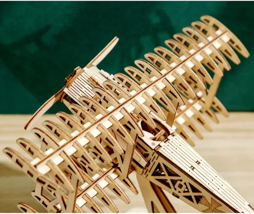 Vista 6 de ROEOLNIL Rompecabezas de madera 3D para ensamblar juguete-Kit de manualidades, decoración del hogar, mejor día de cumpleaños educativo Aviones