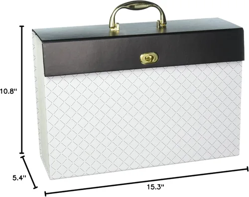 Vista 3 de U Brands Modern-Noir 201A0206 - Archivador expandible con 19 bolsillos, color blanco