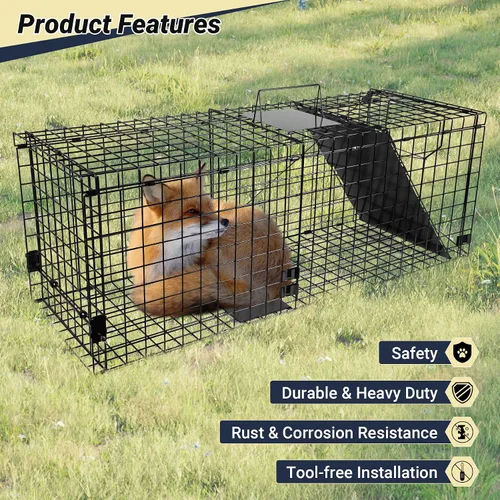 Vista 2 de Trampas para animales Live Catch 42" x 15.7" x 17.7", jaula