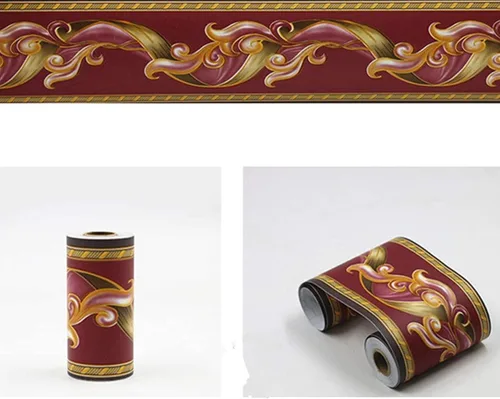 Vista 2 de TOOLDECO Papel tapiz autoadhesivo con diseño floral rojo, para encimera de cocina, azulejos, adhesivo para baño, cocina, pared, techo, 4.2 pulgadas