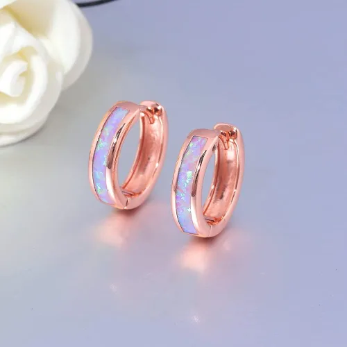 Vista 106 de CiNily Aretes Huggie de ópalo con bisagras, chapados en oro, hipoalergénicos, pequeños aretes de aro para mujeres, adolescentes, niñas, hombres