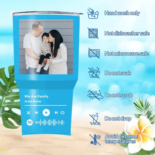 Vista 6 de Vaso personalizado con imágenes, vasos para amantes de la música con tapa, regalo personalizado para mejor amiga, novia, novio, 20 onzas, taza