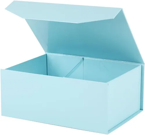 Vista 17 de Caja de regalo negra con tapa de 12 x 8 x 2.5 pulgadas, caja de regalo magnética para envolver, caja de regalo a granel para regalo, grano de malla