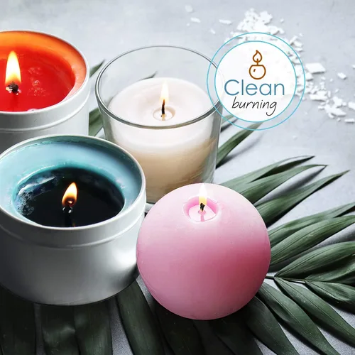 Vista 6 de Hearth & Harbor Cera de soja natural y suministros para hacer velas de bricolaje – 5 libras de copos de cera de soja, latas de vela con tapa