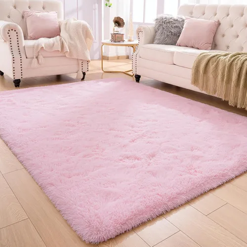 Vista 236 de Softlife Alfombra naranja para dormitorio, alfombra de felpa esponjosa para sala de estar para niñas, alfombra lanuda para niños, alfombra suave