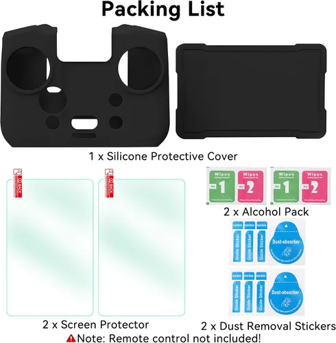 Vista 7 de Craznick RC Pro 2 Funda protectora de silicona - Protector de pantalla de control remoto 2 en 1, funda de protección de silicona transparente HD