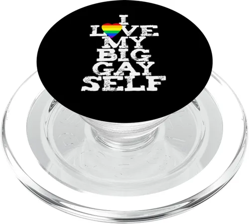 Vista 7 de Rainbow Heart I LOVE MY BIG GAY SELF self care esteem rights PopSockets Adhesive PopGrip