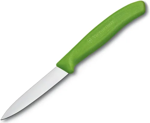 Vista 12 de Victorinox Cuchillo de pelar clásico suizo de 3.25 pulgadas con borde dentado, punta de lanza, negro