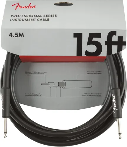 Vista 12 de Fender - Cable de instrumento de la serie profesional, cable de guitarra, accesorios de guitarra, ángulo/ángulo, negro, 6 pulgadas, paquete de 2